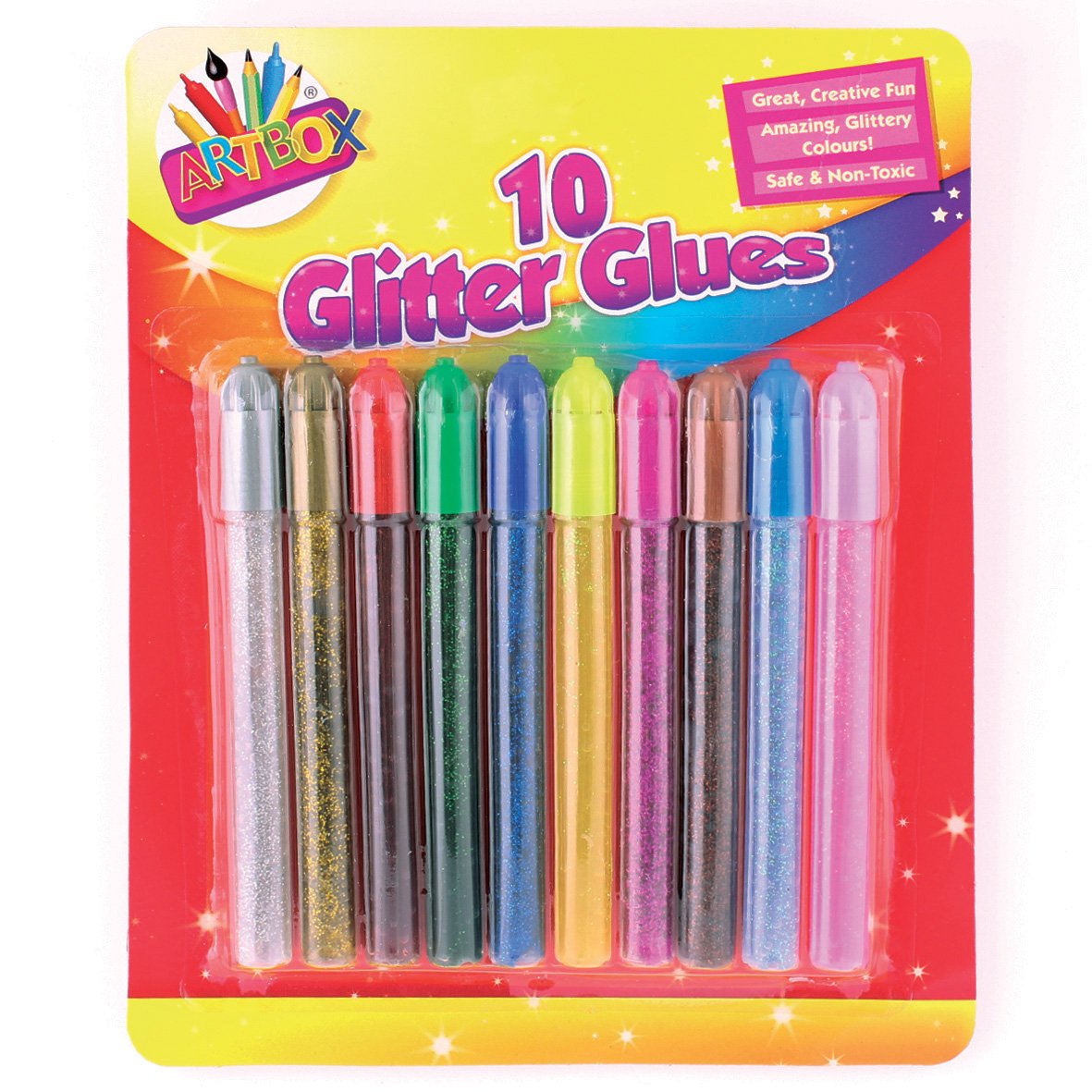 ✨ 10 Assorted Colour Glitter Glue Pens – Sparkle & Stick! 🌈