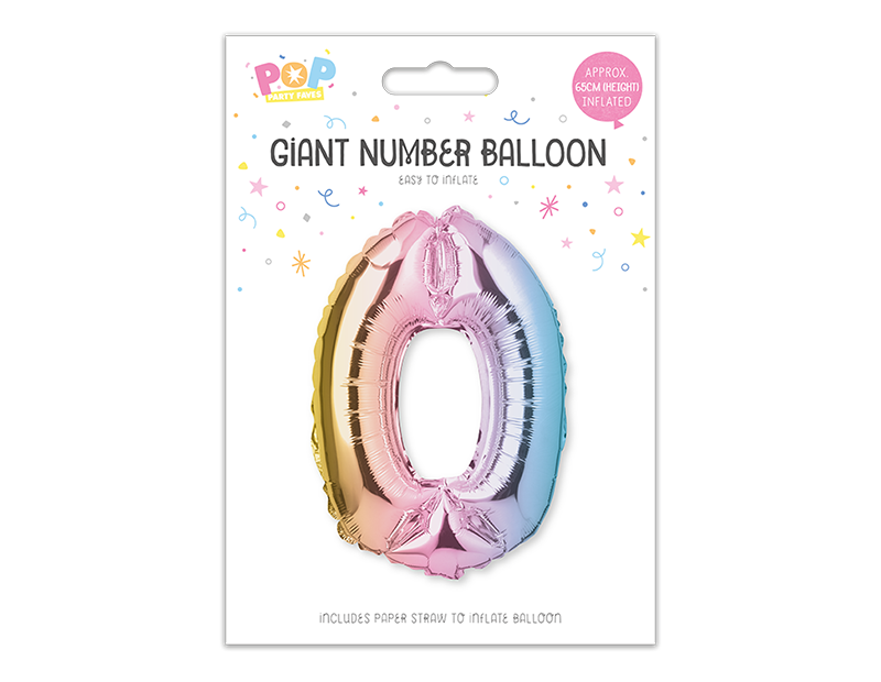 Large foil Number Balloons 8 Different colours Inflate with Air or Helium