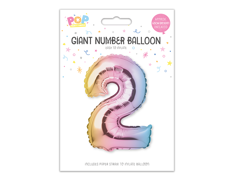 Large foil Number Balloons 8 Different colours Inflate with Air or Helium