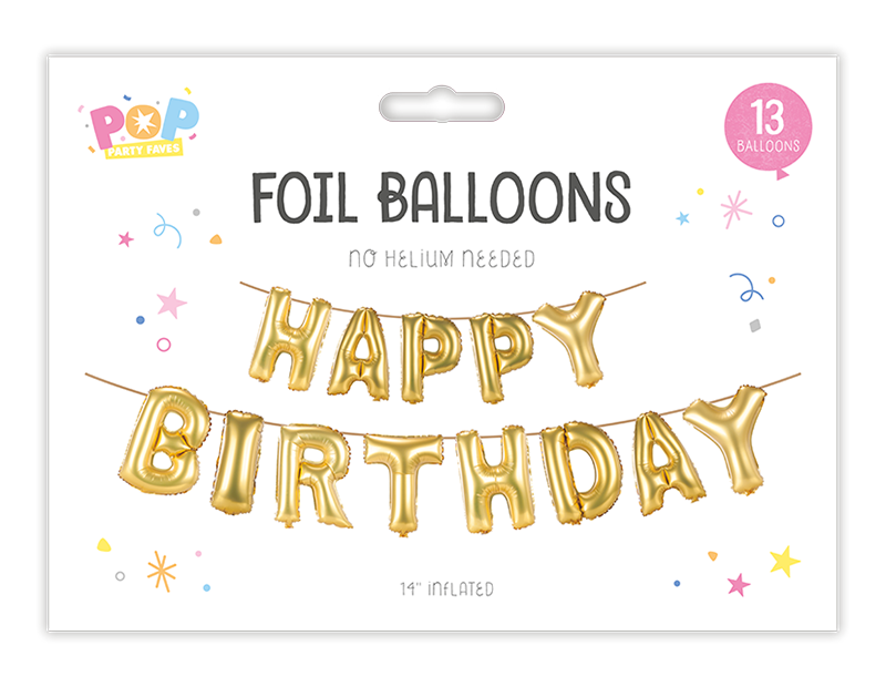 Giant Foil Happy Birthday Foil Balloon - Inflate with Air !!