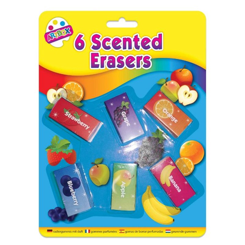 π 6 Scented Novelty Erasers β Rub Out Mistakes in Style! βοΈ