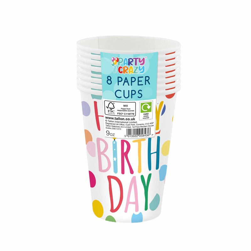 Party Crazy Birthday Paper Cups