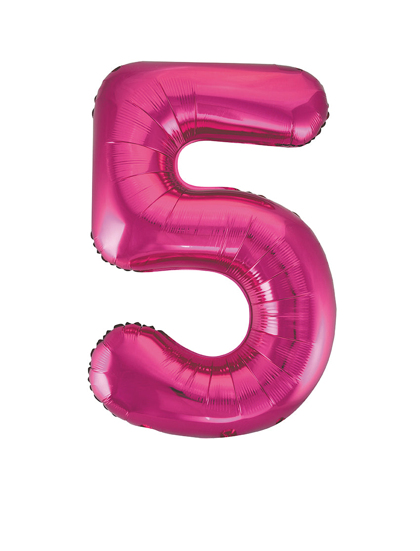 Large foil Number Balloons 8 Different colours Inflate with Air or Helium