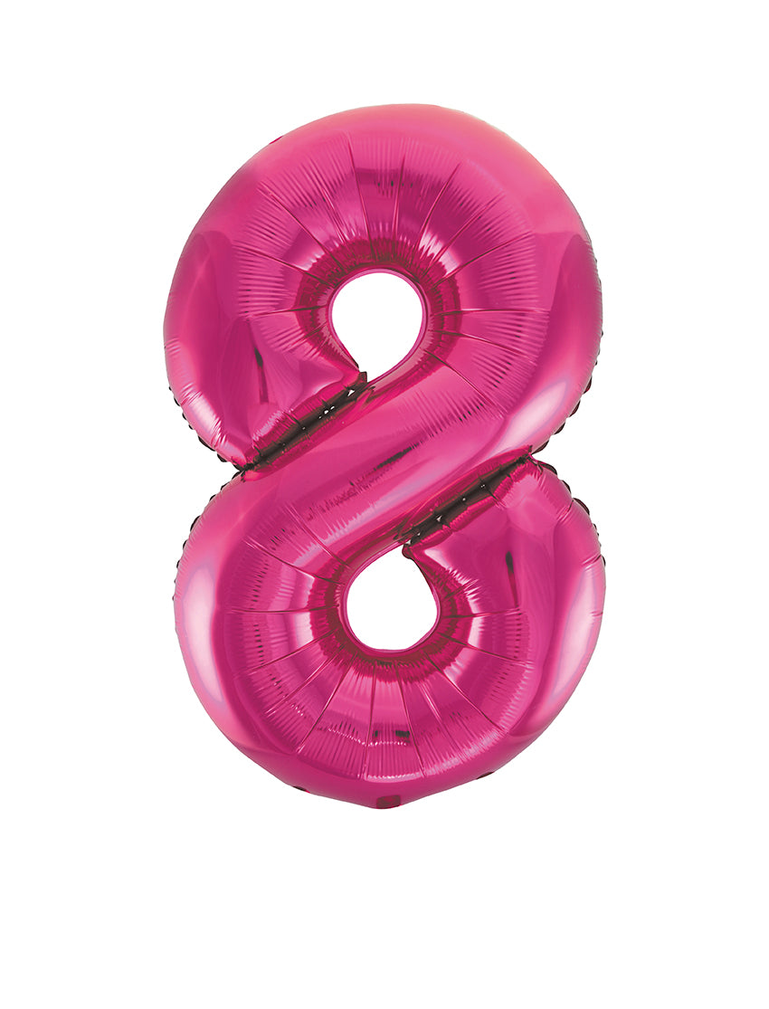 Large foil Number Balloons 8 Different colours Inflate with Air or Helium