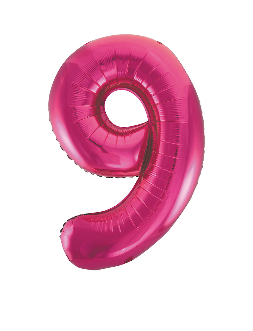 Large foil Number Balloons 8 Different colours Inflate with Air or Helium