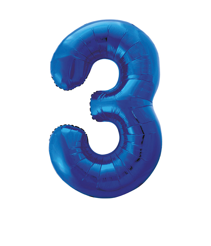 Large foil Number Balloons 8 Different colours Inflate with Air or Helium