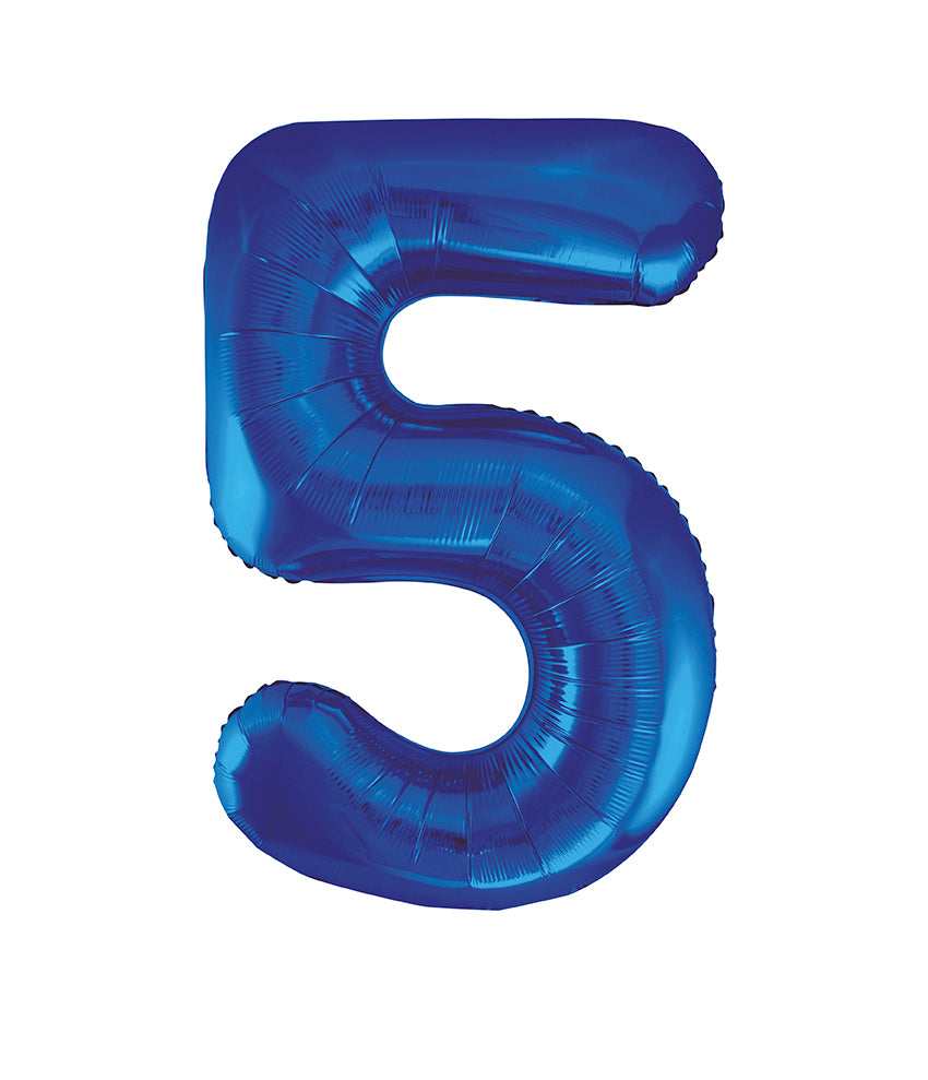 Large foil Number Balloons 8 Different colours Inflate with Air or Helium