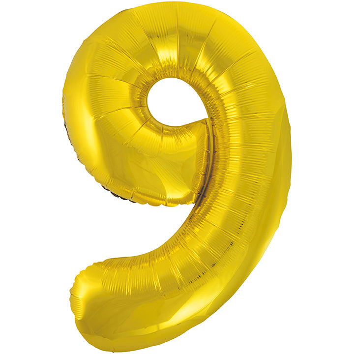 Large foil Number Balloons 8 Different colours Inflate with Air or Helium