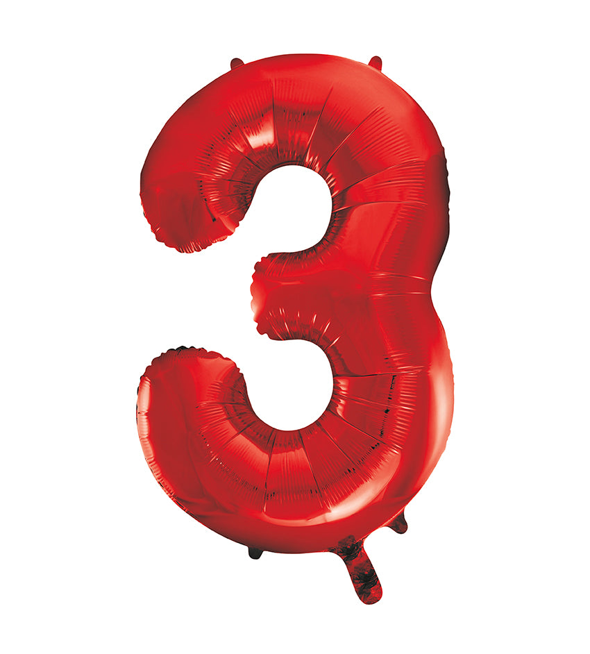Large foil Number Balloons 8 Different colours Inflate with Air or Helium