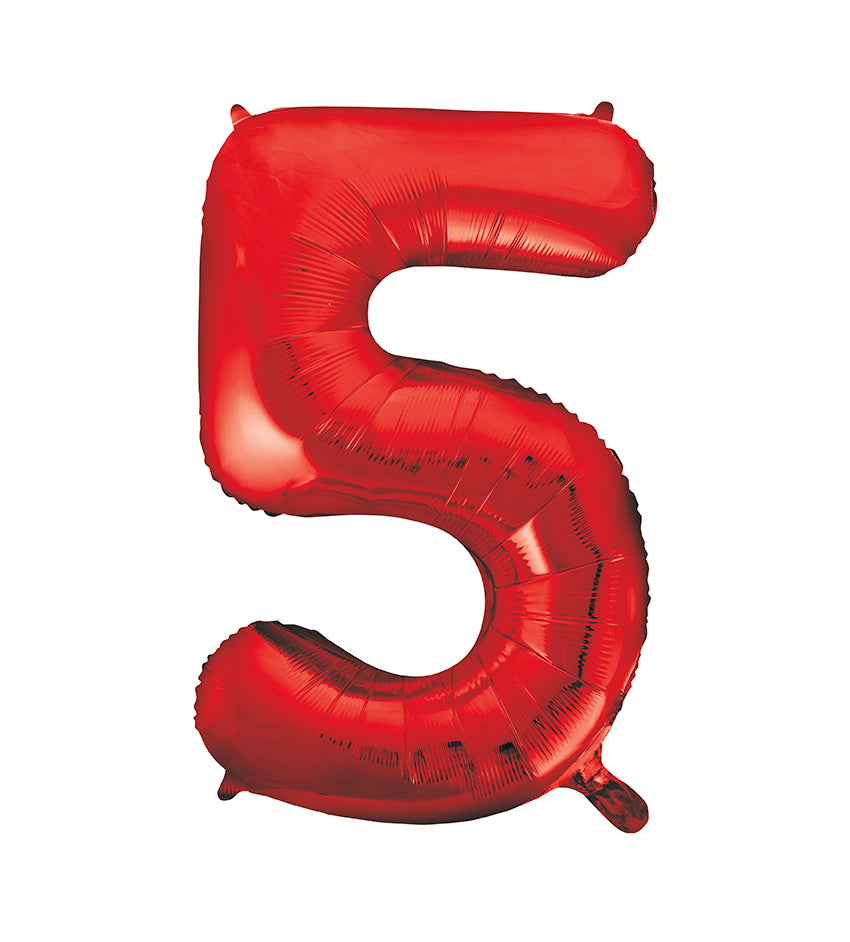 Large foil Number Balloons 8 Different colours Inflate with Air or Helium