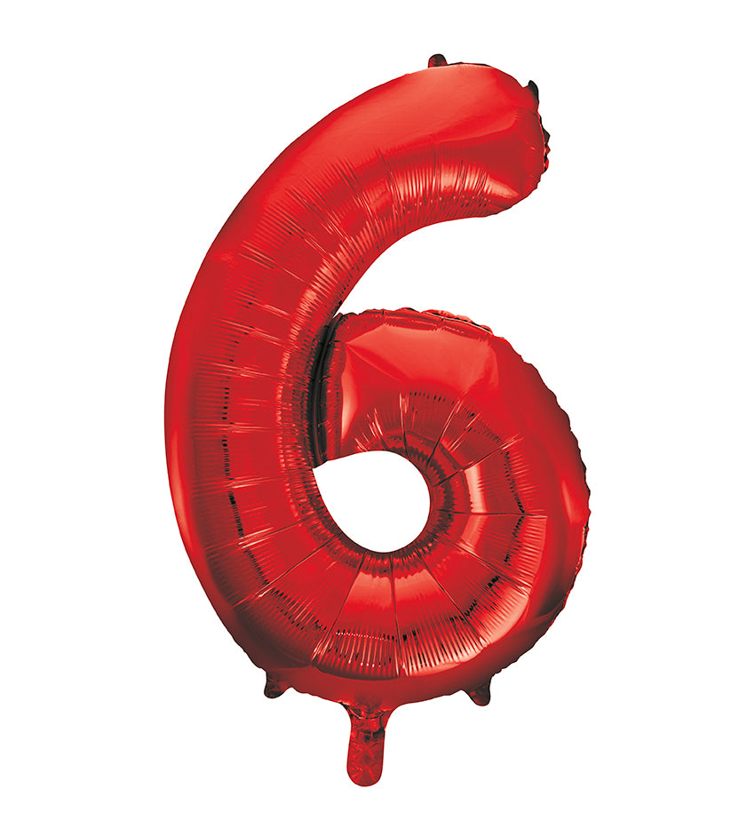 Large foil Number Balloons 8 Different colours Inflate with Air or Helium