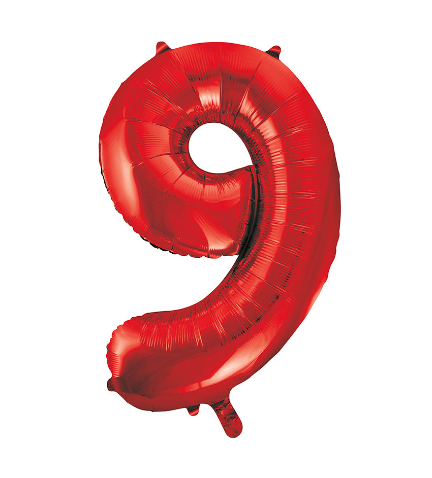 Large foil Number Balloons 8 Different colours Inflate with Air or Helium