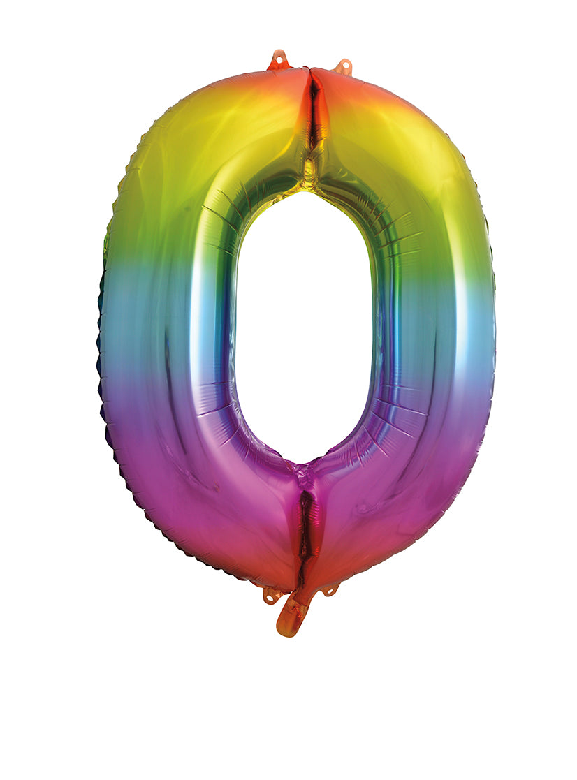 Large foil Number Balloons 8 Different colours Inflate with Air or Helium