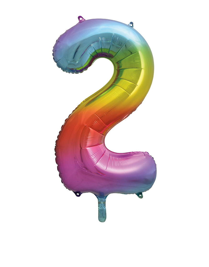 Large foil Number Balloons 8 Different colours Inflate with Air or Helium