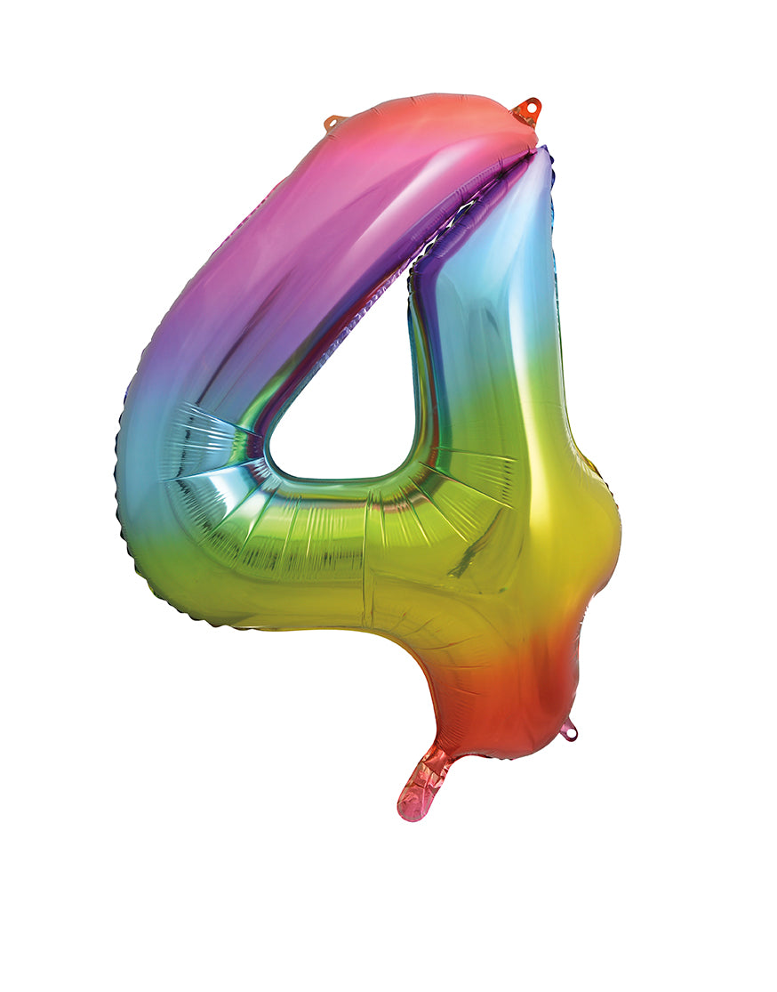 Large foil Number Balloons 8 Different colours Inflate with Air or Helium