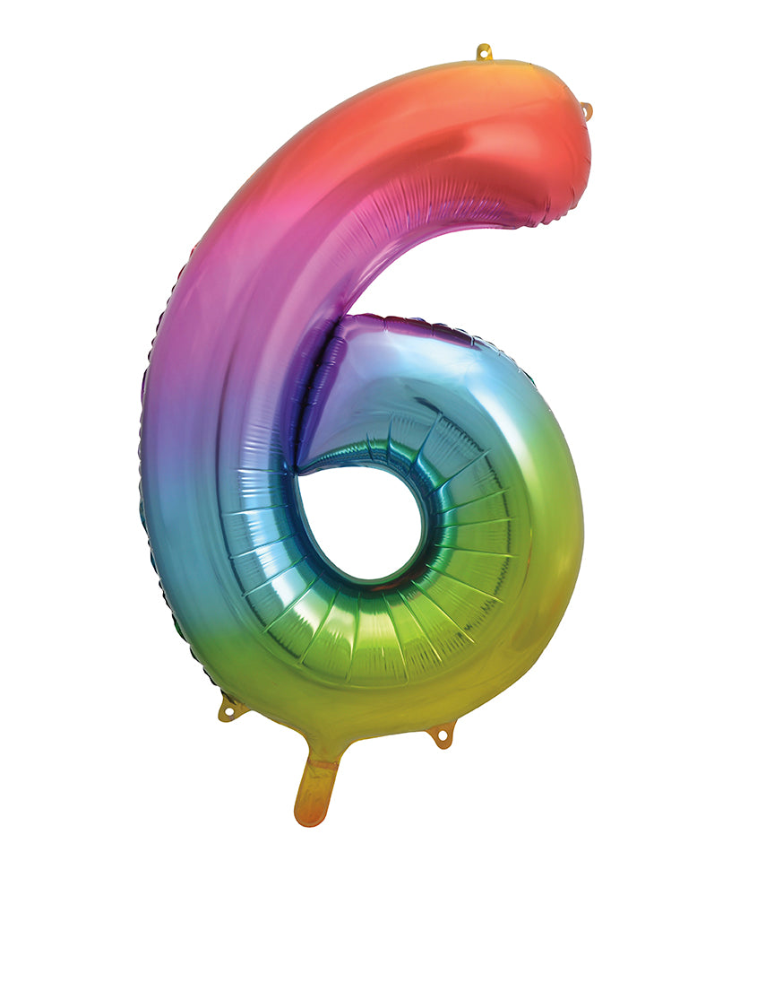 Large foil Number Balloons 8 Different colours Inflate with Air or Helium