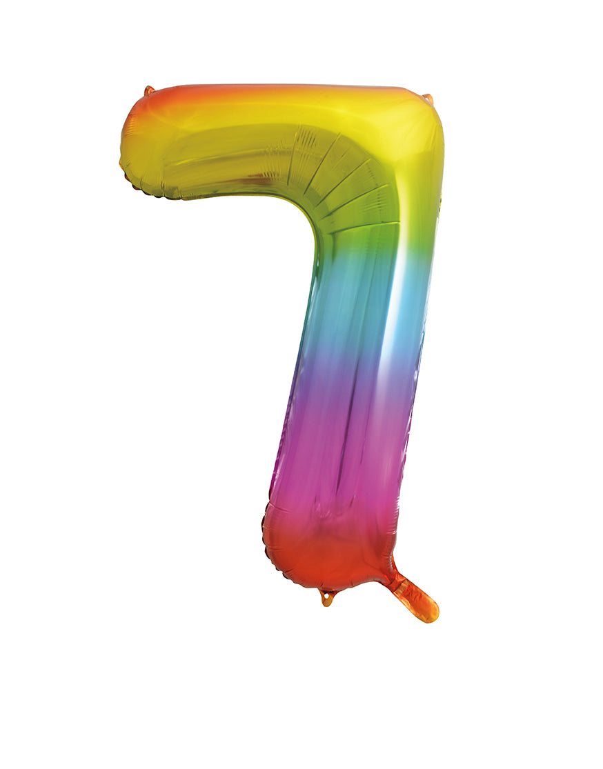 Large foil Number Balloons 8 Different colours Inflate with Air or Helium