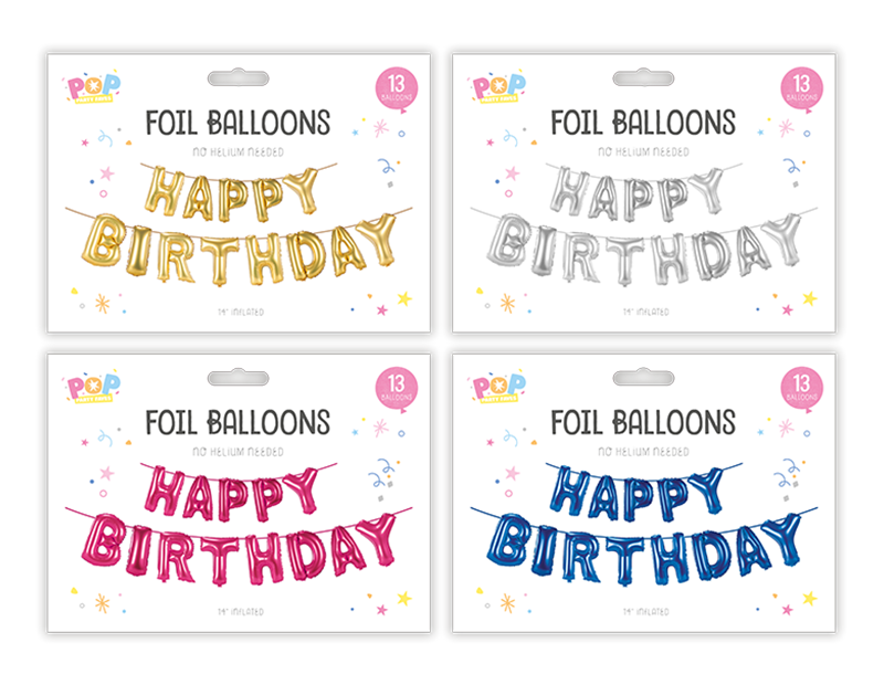 Giant Foil Happy Birthday Foil Balloon - Inflate with Air !!